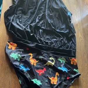 Daci Black Dinosaur Print Tankini Swimsuit Bathing Suit